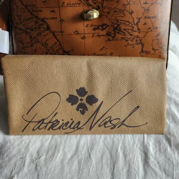 Patricia Nash Brown Signature Map Carisbrooke Riot Rust Satchel Set 4pc Set - Picture 10 of 17